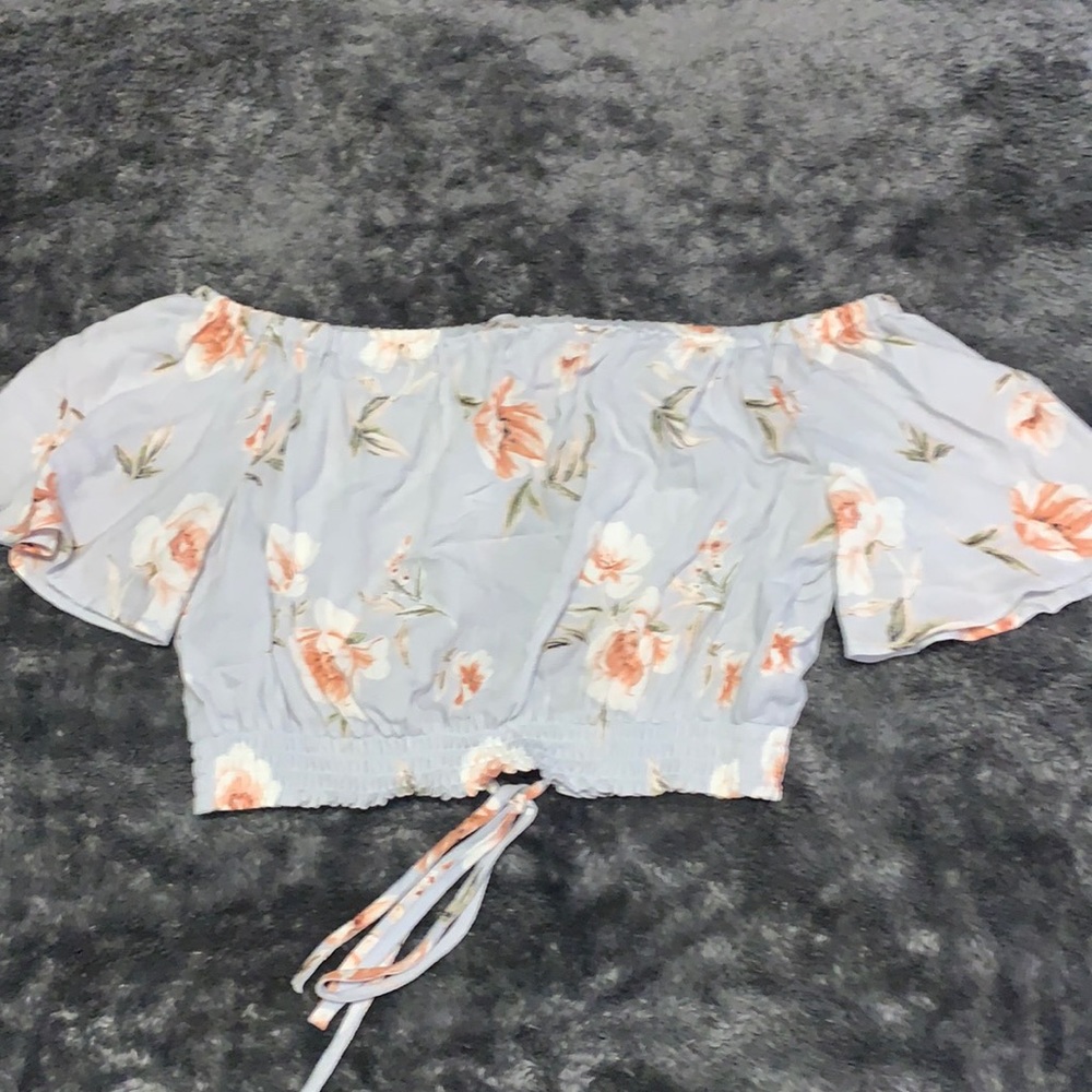 Floral open back crop top
